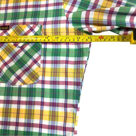 VTG Wrangler Shirt Womens Large USA Long Sleeve Pearl Snap Western Plaid Ranch - Picture 5 of 13